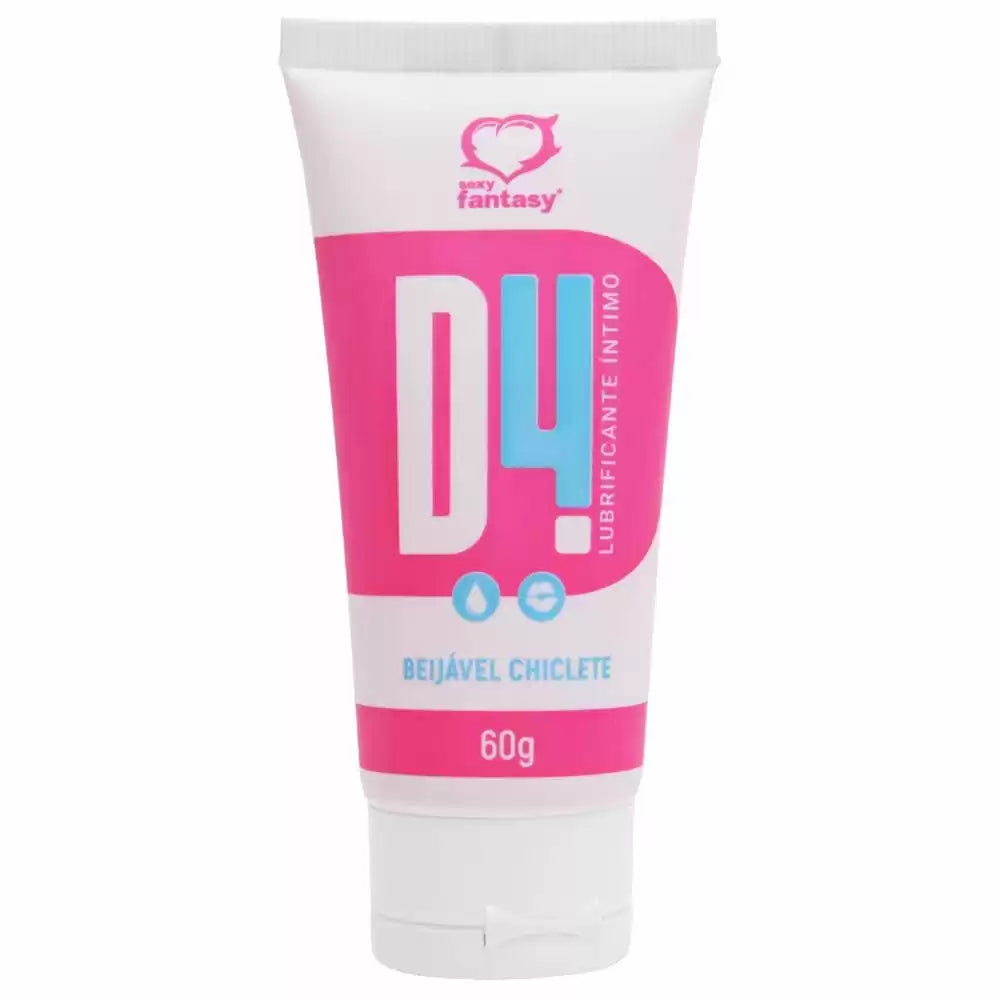 D4 Lubrificante Íntimo Beijável Chiclete 60G Sexy Fantasy