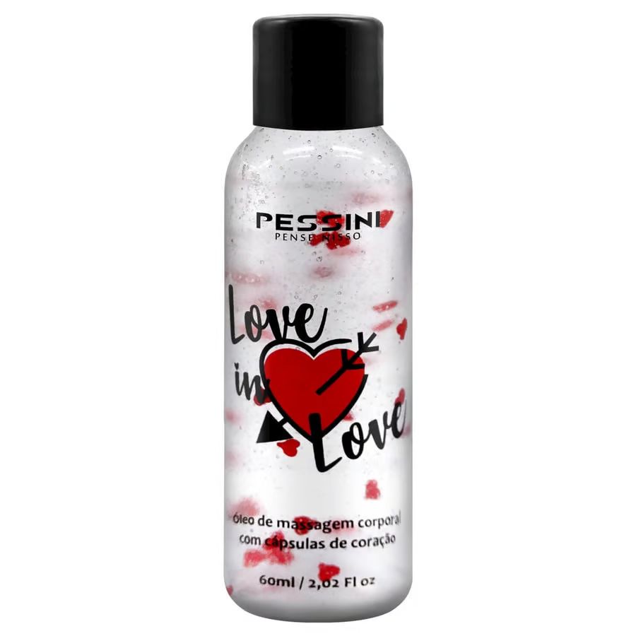 LOVE IN LOVE ÓLEO DE MASSAGEM COM CÁPSULAS DE CORAÇÃO 60ML